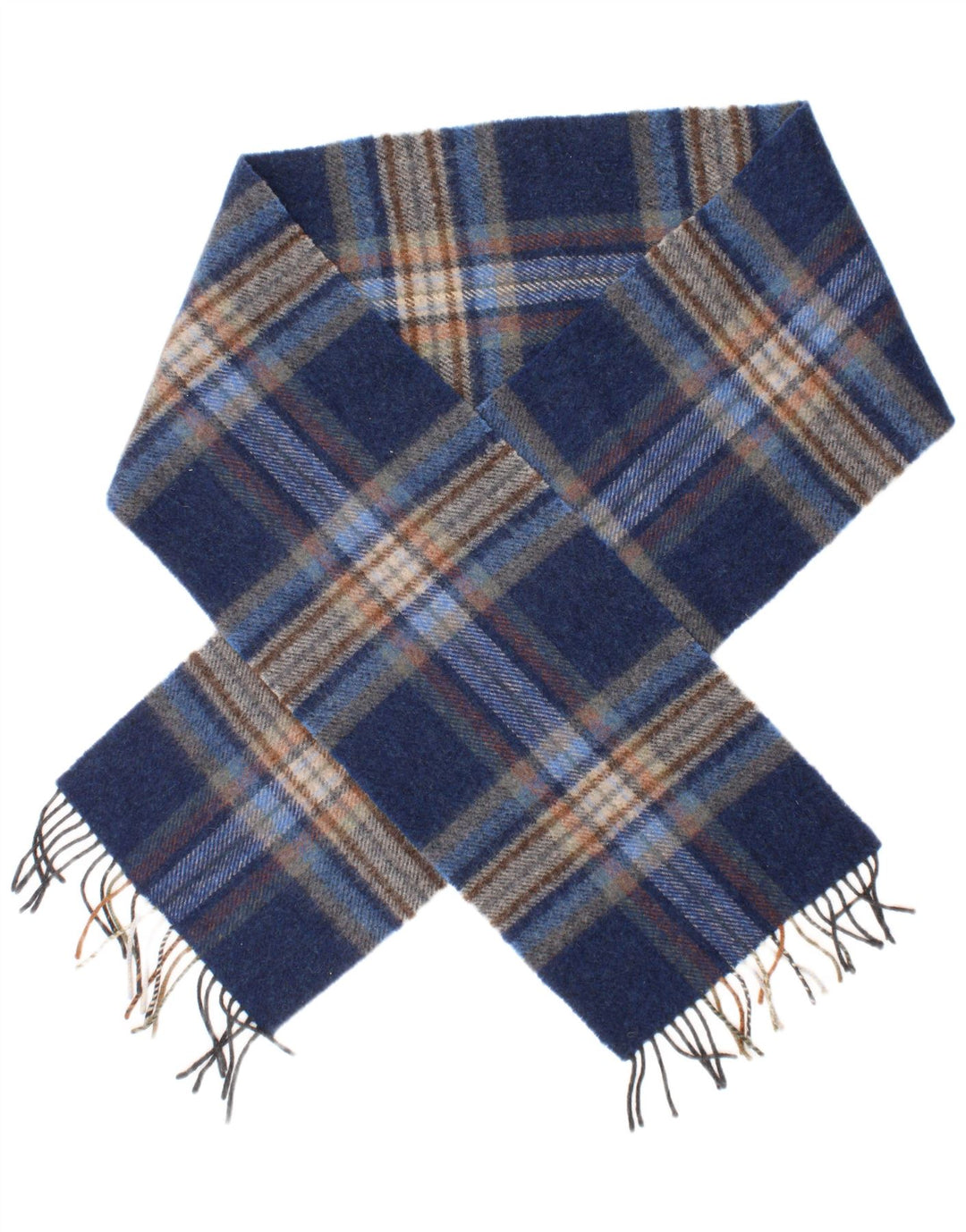 Blarney herre rektangel halstørklæde One size blå plaid lammeuld Classic