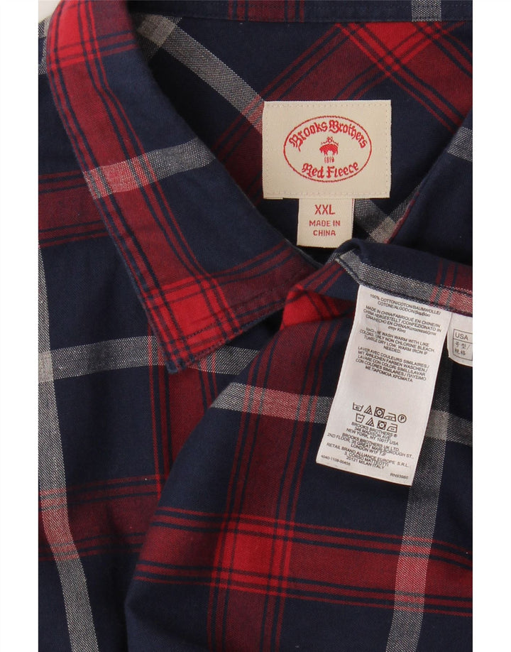 Brooks Brothers herreskjorte 2XL marineblå ternet bomuld