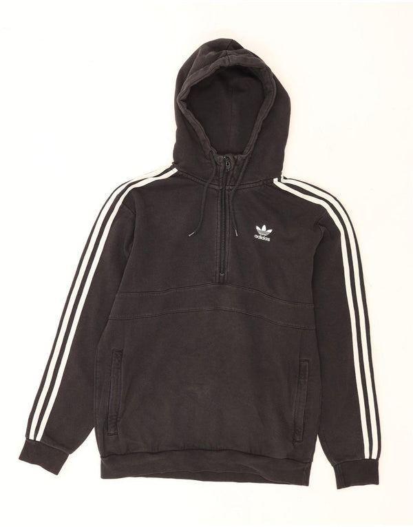 Adidas Herre lynlåshals Loose Fit Hoodie Jumper Lille sort bomuld