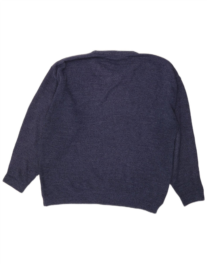 Marks & Spencer Herre sweater med rund hals, lille marineblå akryl