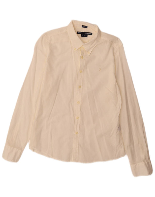 Ralph Lauren Dame Skinny Fit skjorte US 12 Large Off White Bomuld