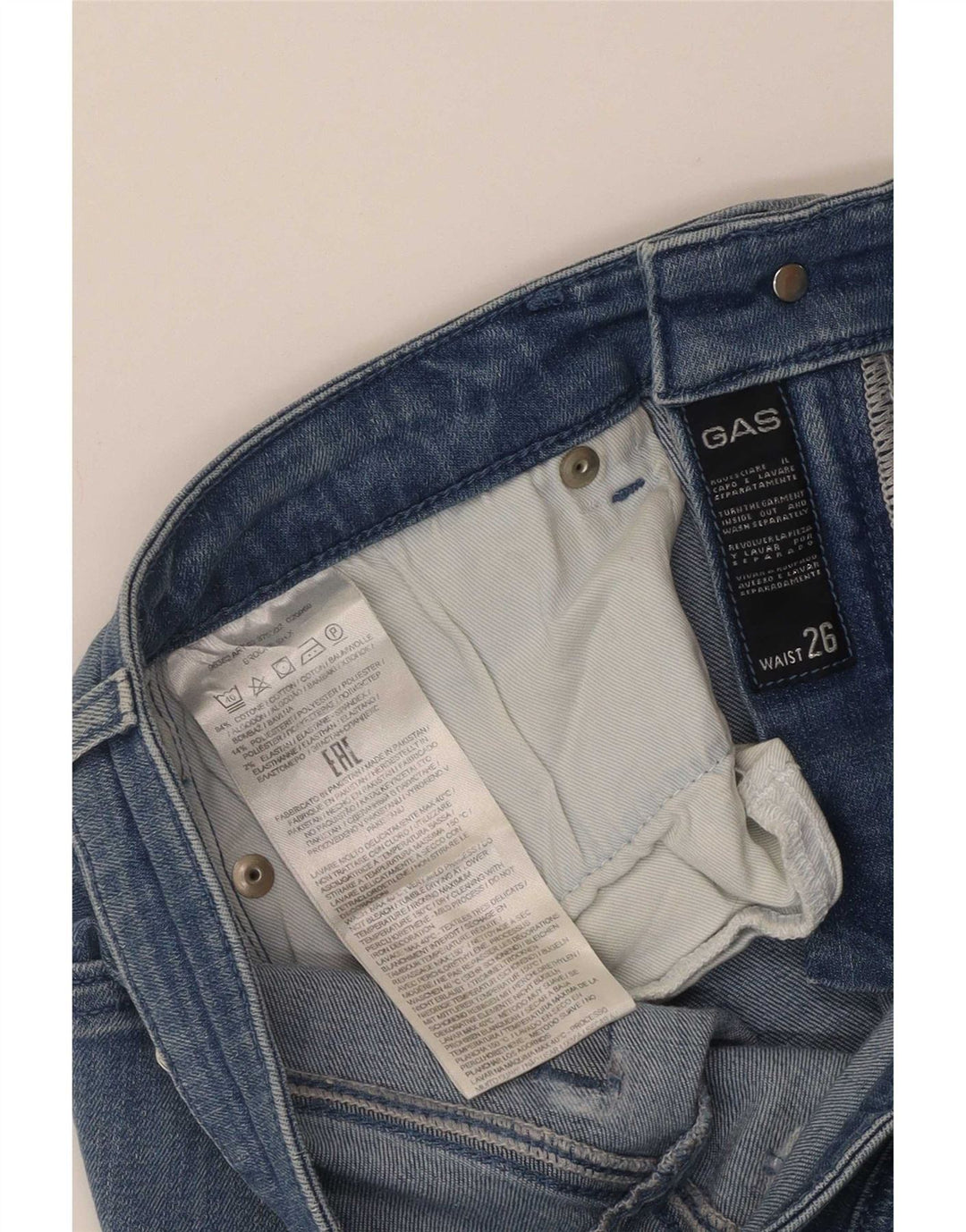 Gas Dame Regular Fit denimshorts W26 Små blå bomuld