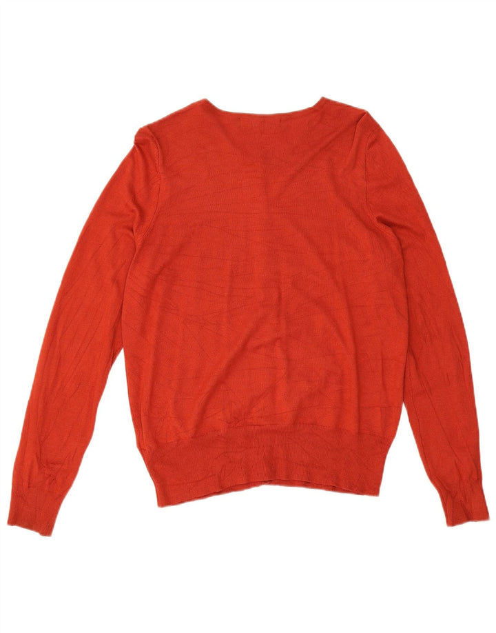 Marks & Spencer dame cardigan sweater UK 14 Medium Orange Viscose