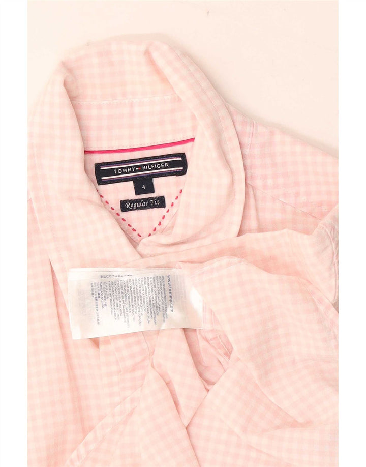 Tommy Hilfiger kortærmet skjorte til kvinder US 4 Small Pink Gingham