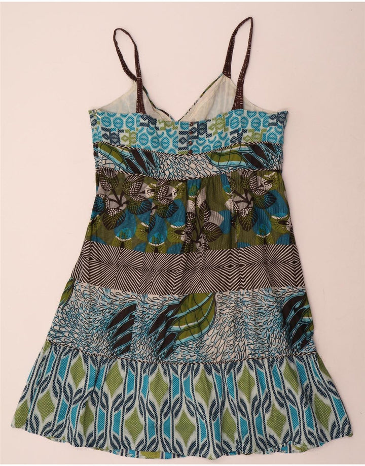 MONSOON Dame Sundress UK 16 Stor flerfarvet Patchwork Bomuld