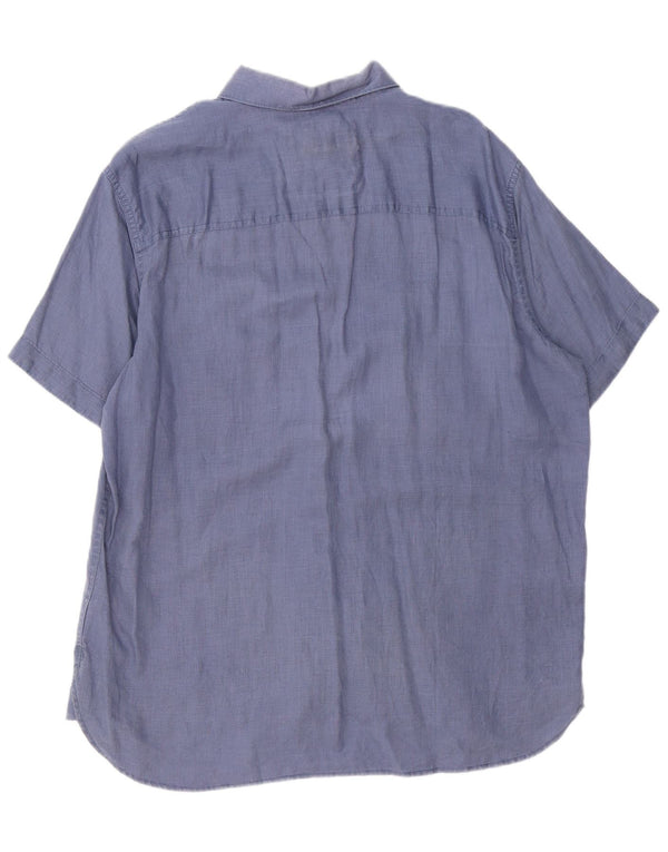 Timberland Herre kortærmet Slim Fit skjorte XL blå hamp