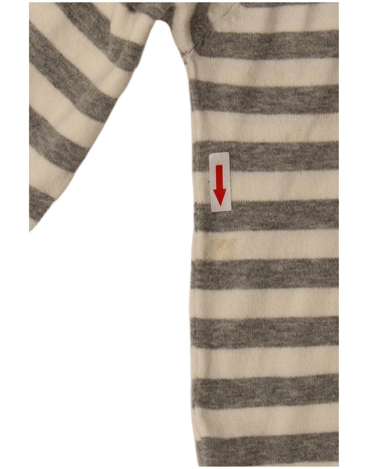 Zara Herre V-hals sweater Stor grå stribet bomuld