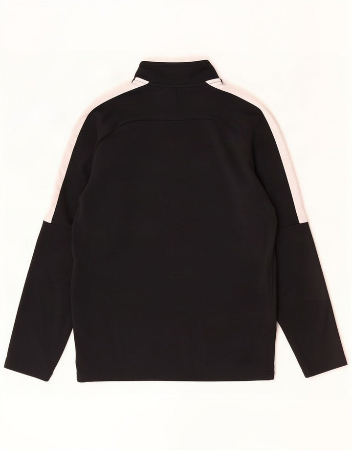 Nike Herre Dri Fit Pullover med lynlås-hals Træningsdragt Top Lille sort Colourblock