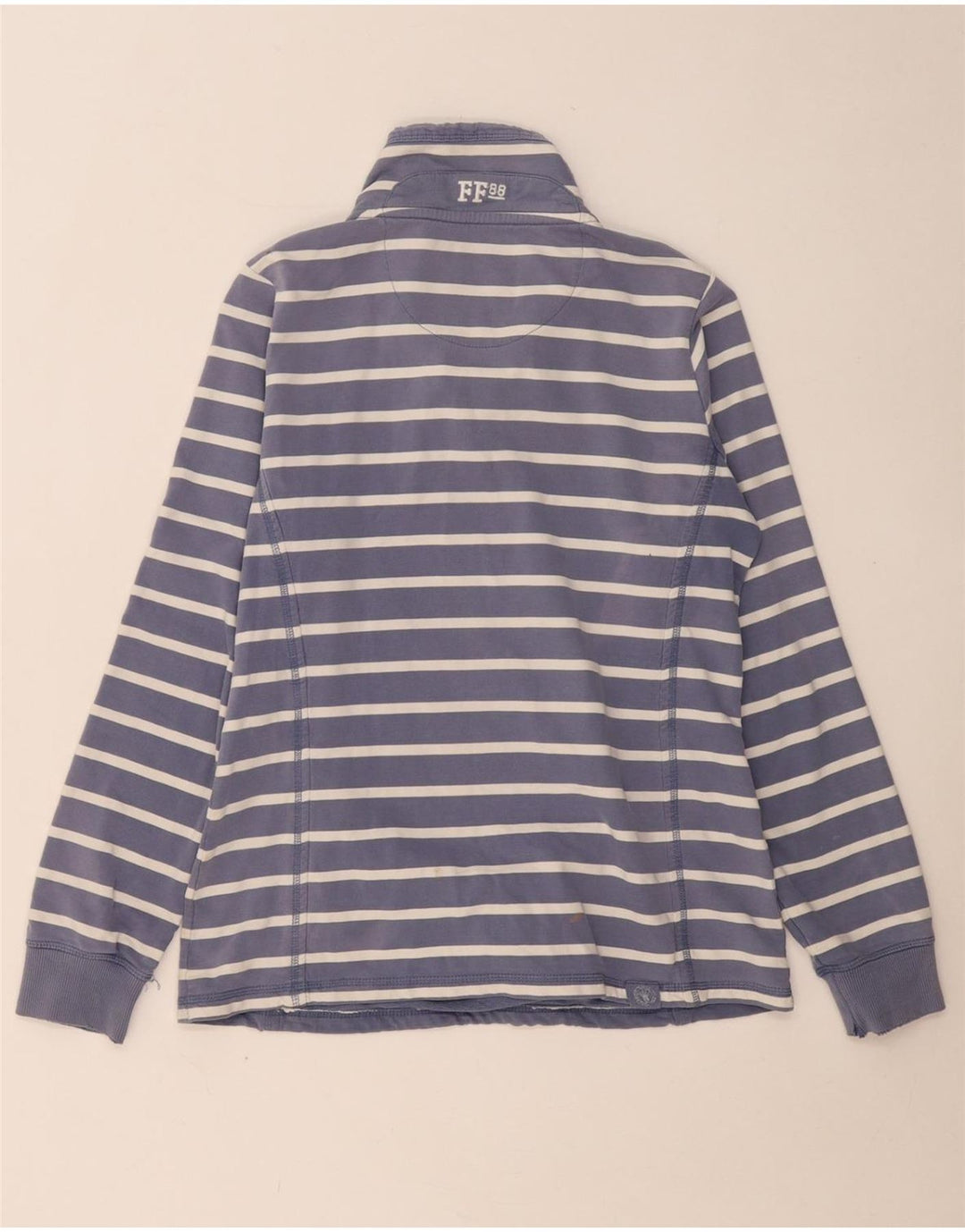 FAT FACE Dame Oversized Sweatshirt Jumper UK 10 Small Navy Blue Striped