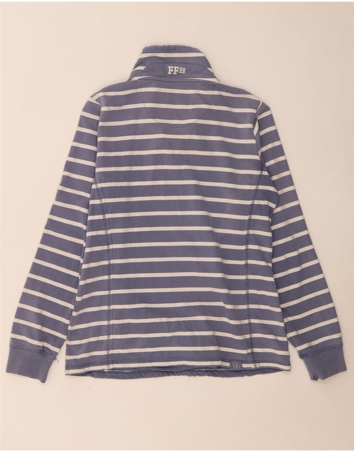 FAT FACE Dame Oversized Sweatshirt Jumper UK 10 Small Navy Blue Striped