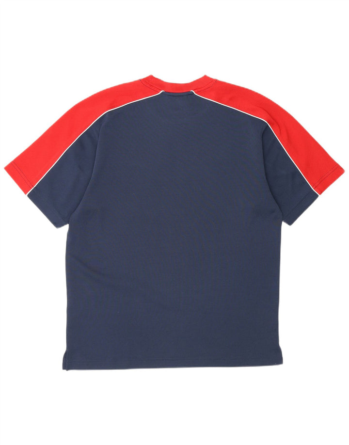 Reebok Herre T-shirt Top Small Navy Blue Colourblock Polyester