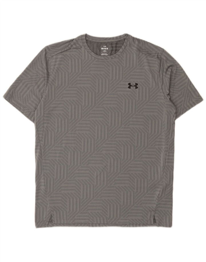 Under Armour Herre T-Shirt Top Medium Grå Geometrisk Polyester