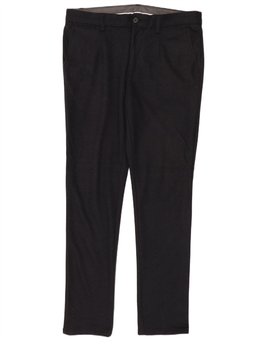 ZARA Slim Chinobukser til mænd EU 42 Large W32 L32 Marineblå polyester