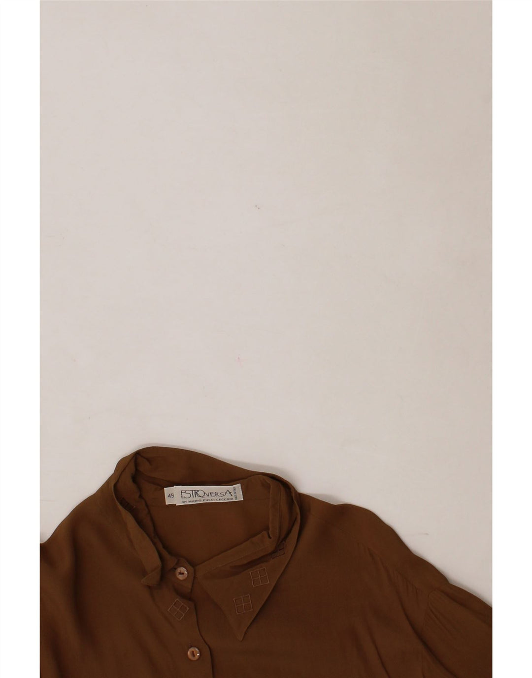 VINTAGE Womens Shirt Blouse IT 49 XL Brown Acetate Vintage Vintage and Second-Hand Vintage from Messina Hembry 