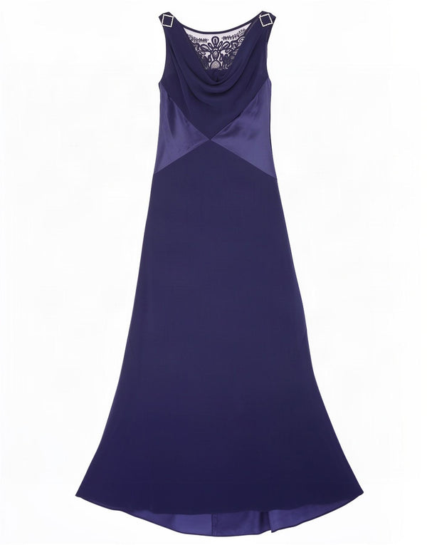 Pearce Fionda Dame ærmeløs Maxikjole UK 8 Small Navy Blue Acetate