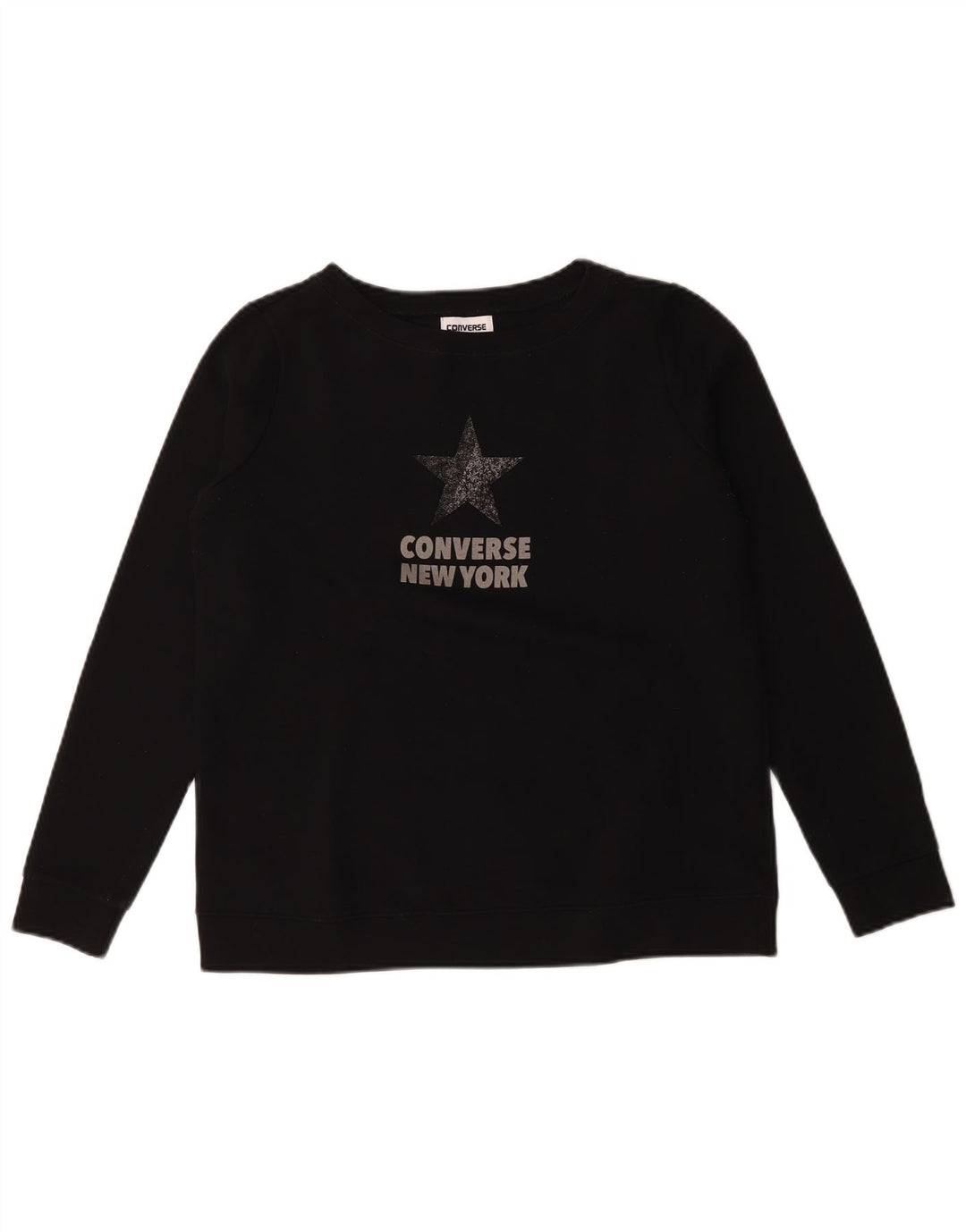 Converse Graphic Sweatshirt Jumper UK 14 Medium Sort Bomuld