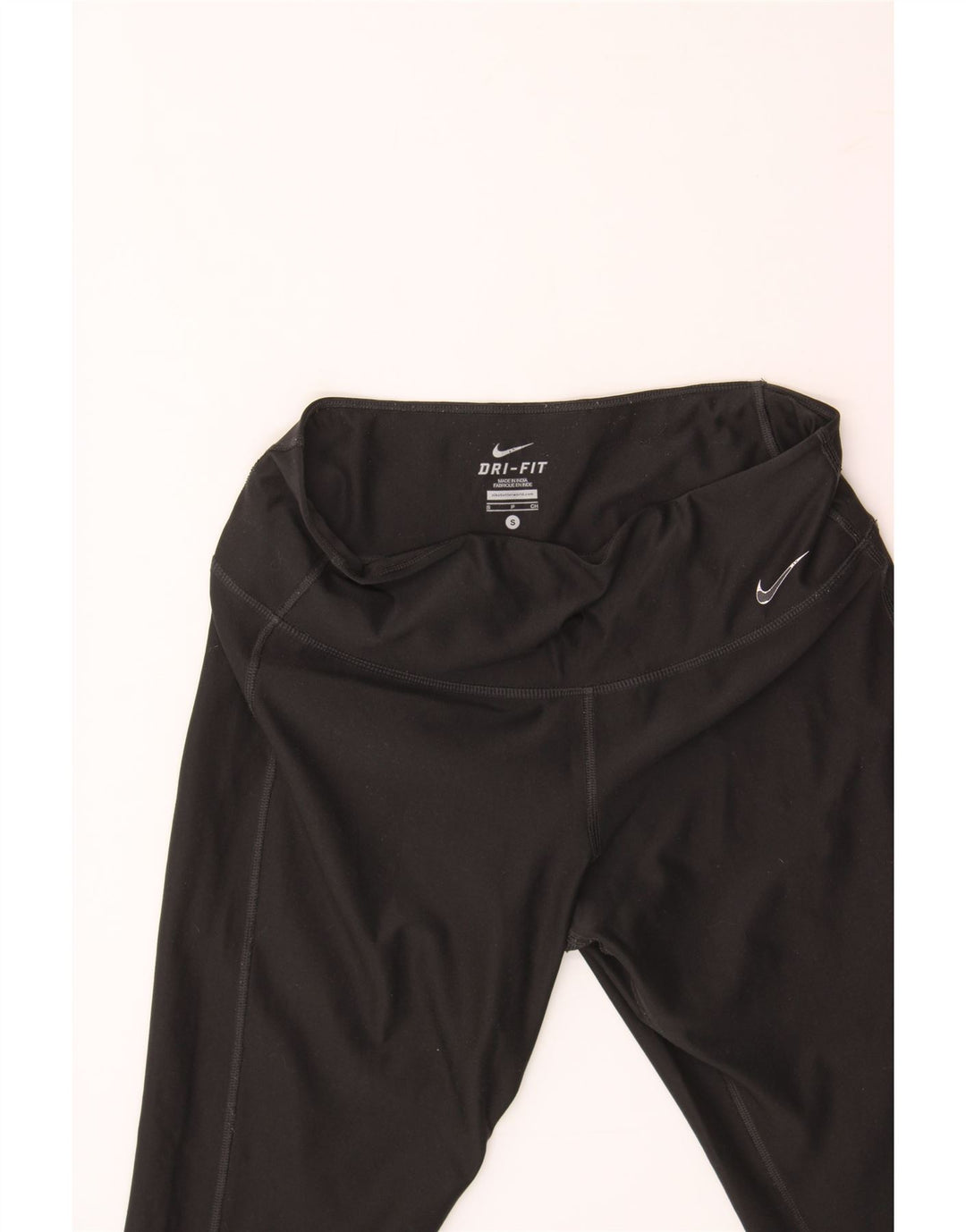 NIKE Womens Dri Fit Capri Leggings UK 10 Small  Black Polyester Vintage Nike and Second-Hand Nike from Messina Hembry 