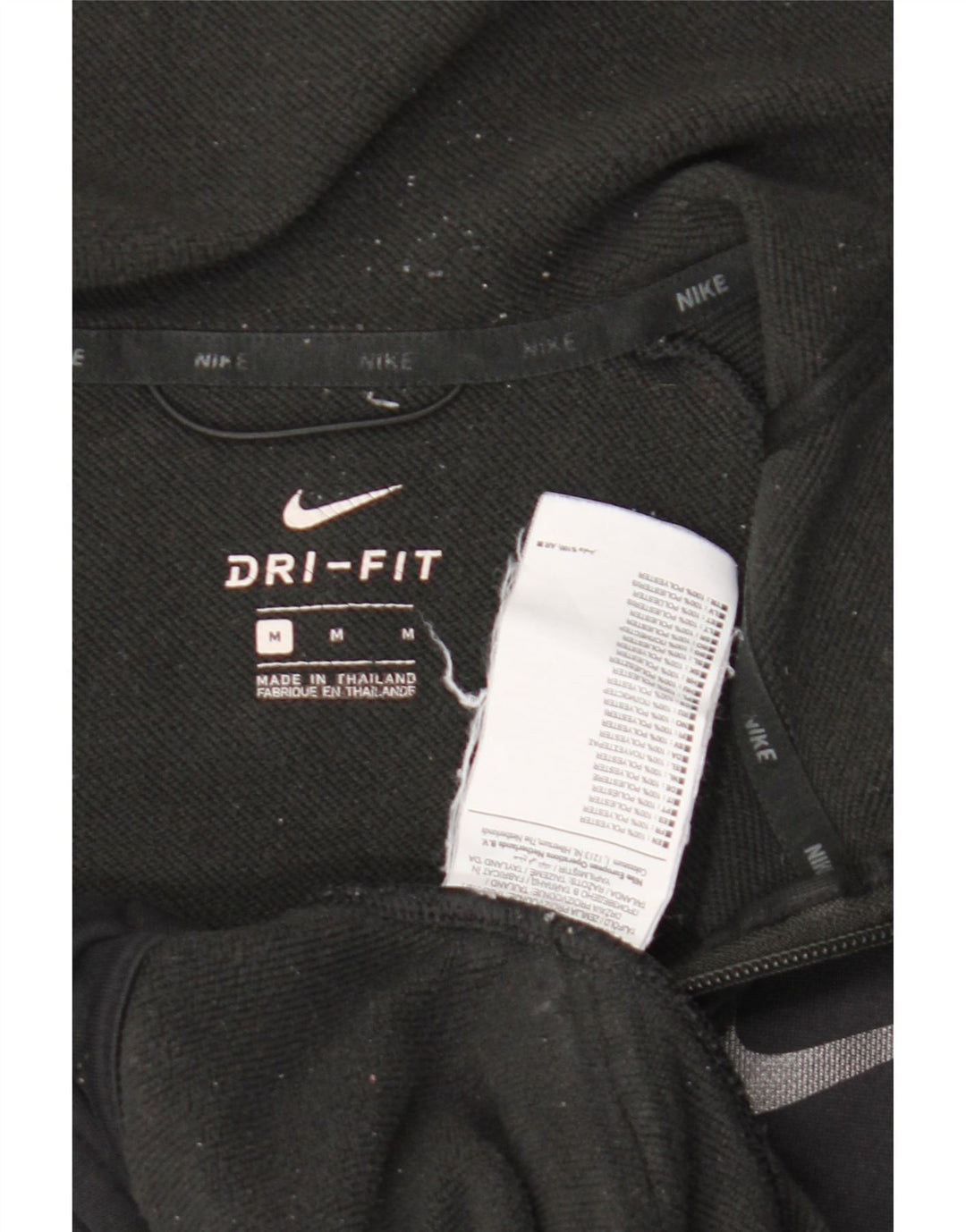 Nike Herre Dri Fit Hættetrøje med lynlås, medium sort polyester
