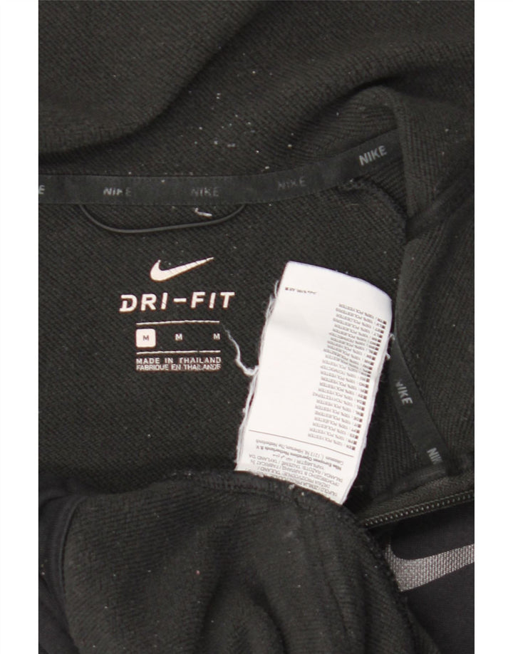 Nike Herre Dri Fit Hættetrøje med lynlås, medium sort polyester