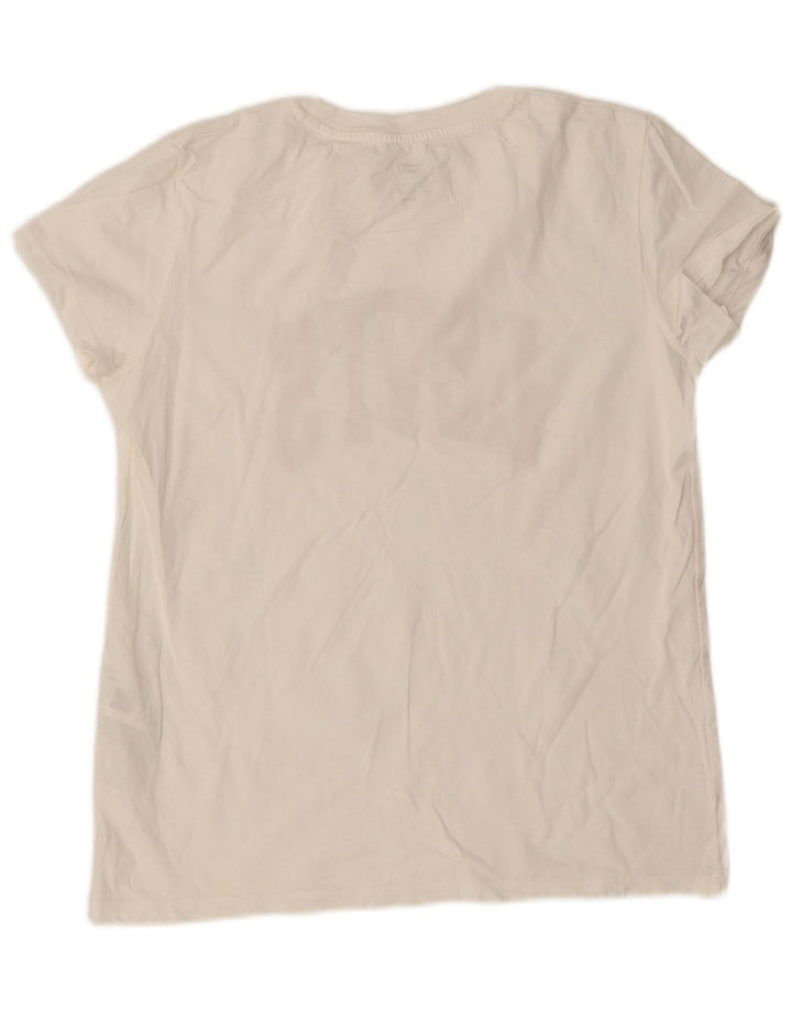 Levi's Dame Grafisk T-Shirt Top UK 14 Medium Hvid Bomuld