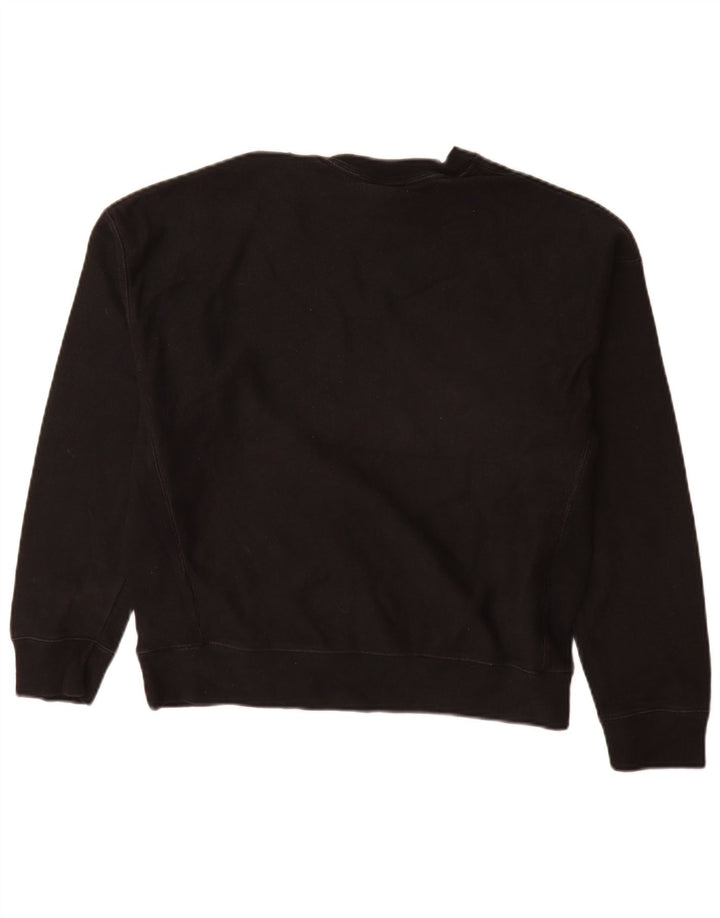 CHAMPION Womens Reverse Weave Sweatshirt Jumper UK 16 Stor sort bomuld