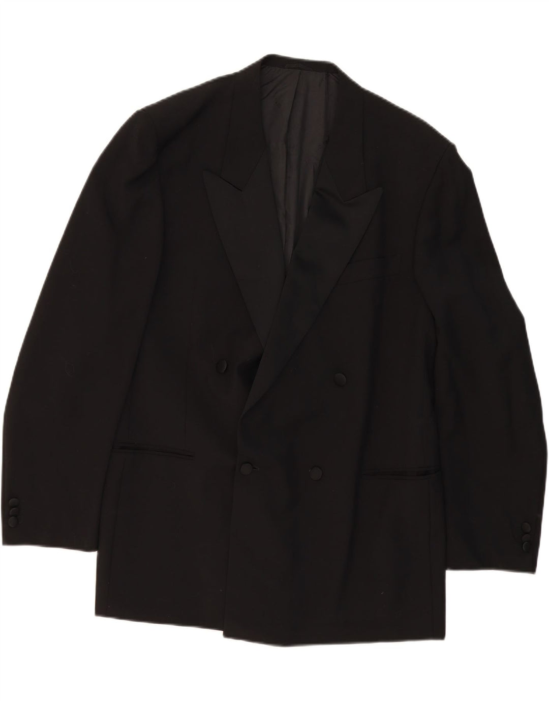 CITY TIME Mens Double Breasted Blazer Jacket UK 40 Large Black Vintage City Time and Second-Hand City Time from Messina Hembry 