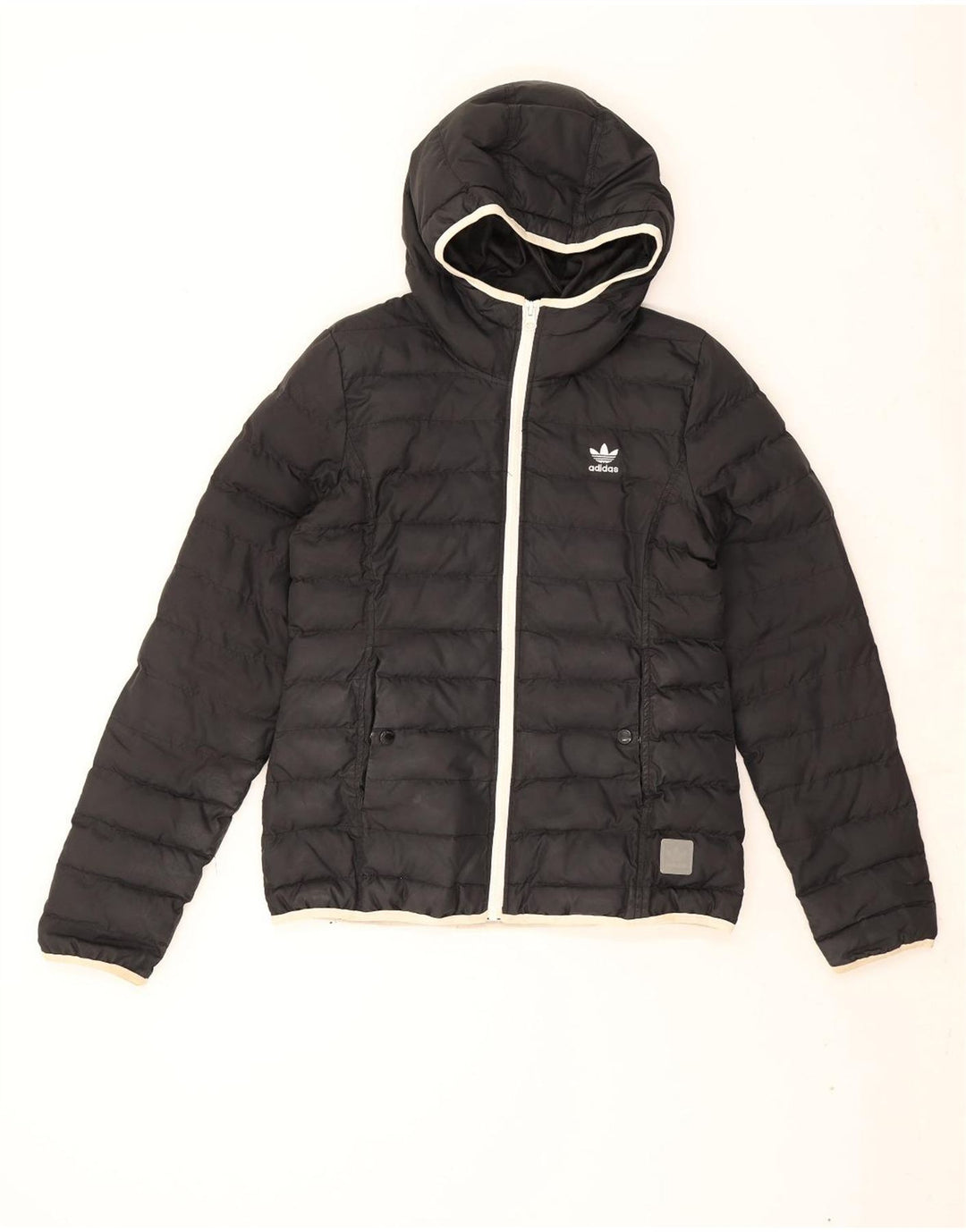 Adidas Polstret hættejakke til kvinder UK 14 Medium Sort Polyester