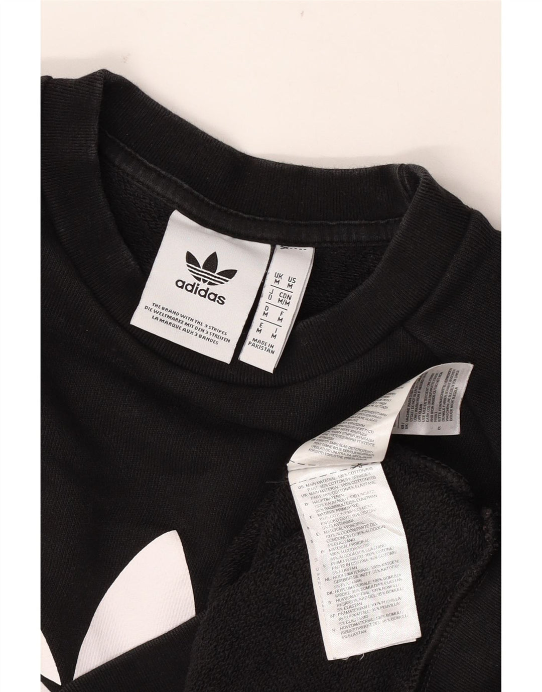 Adidas Grafisk Sweatshirt Jumper Medium Sort Bomuld