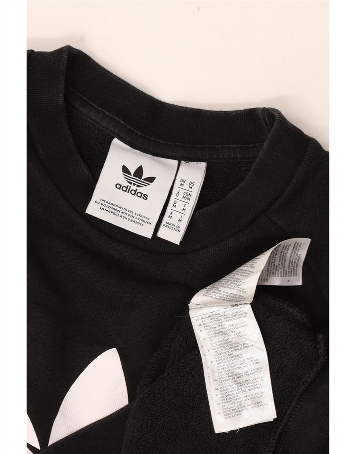Adidas Grafisk Sweatshirt Jumper Medium Sort Bomuld