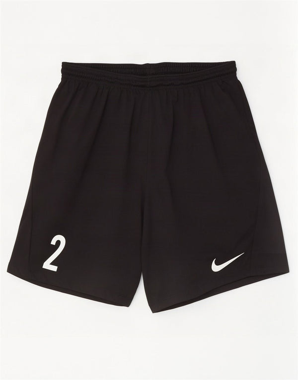 Nike Dame Dri Fit grafiske sportsshorts UK 16 Large Black Polyester