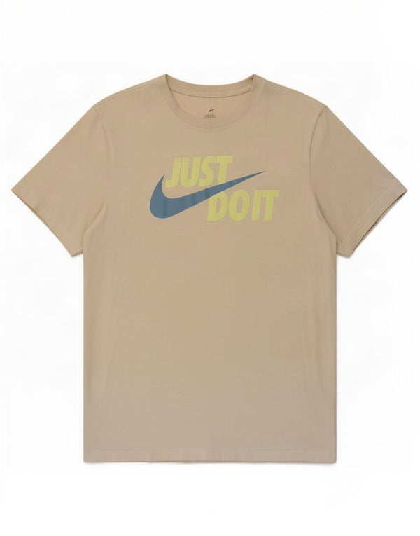 Nike Herre grafisk T-shirt Top Medium Beige Bomuld