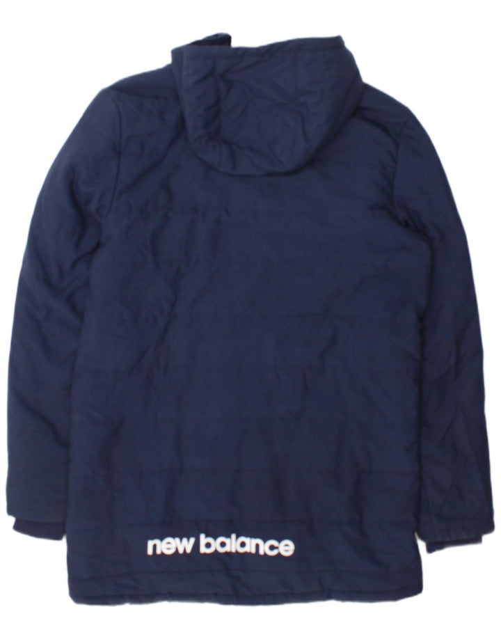 New Balance Herre grafisk polstret hættejakke UK 38 Medium Navy Blue
