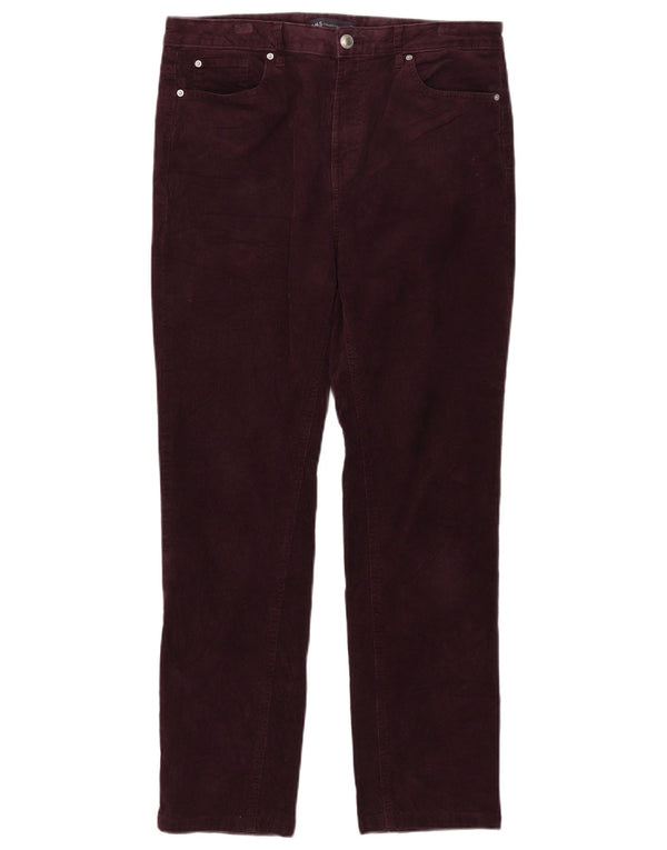Marks & Spencer fløjlsbukser til kvinder UK 14 Large W32 L27 Burgundy
