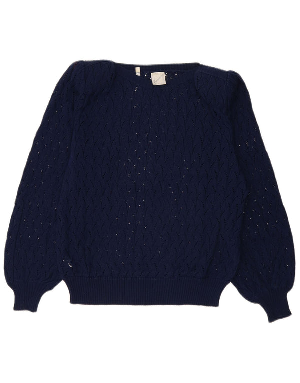 Luciana Dame Boat Neck Sweater IT 50 XL Marineblå Bomuld