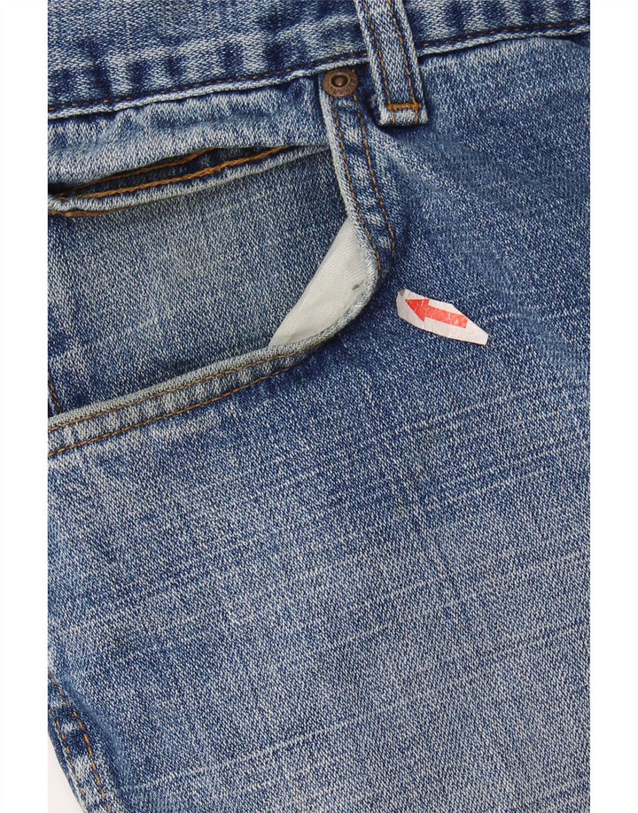 Wrangler Herre Texas Distressed Straight Jeans W40 L32 Blå Bomuld