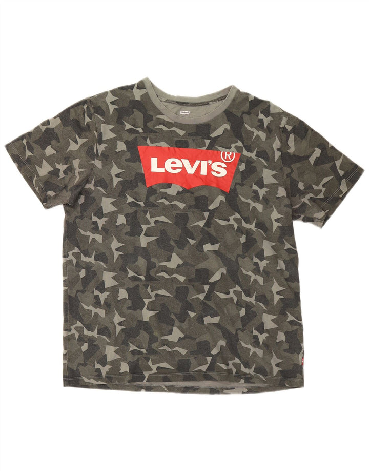 Levi's Herre grafisk T-shirt Top Stor flerfarvet Camouflage Bomuld