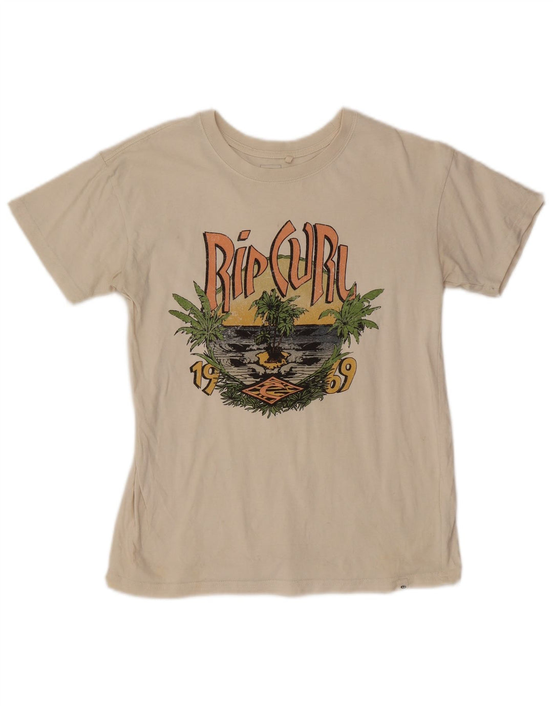 Rip Curl Herre grafisk T-shirt Top 2XS Off White