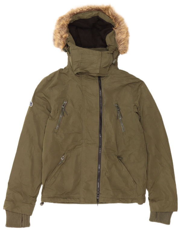 SUPERDRY Windbreaker-jakke med hætte til mænd UK 36 Small Khaki Polyester