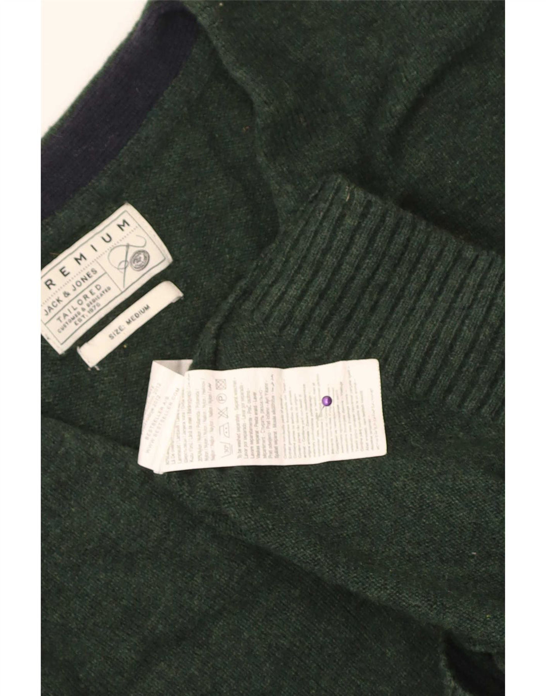 Jack & Jones Herre cardigan sweater Medium Grøn lammeuld