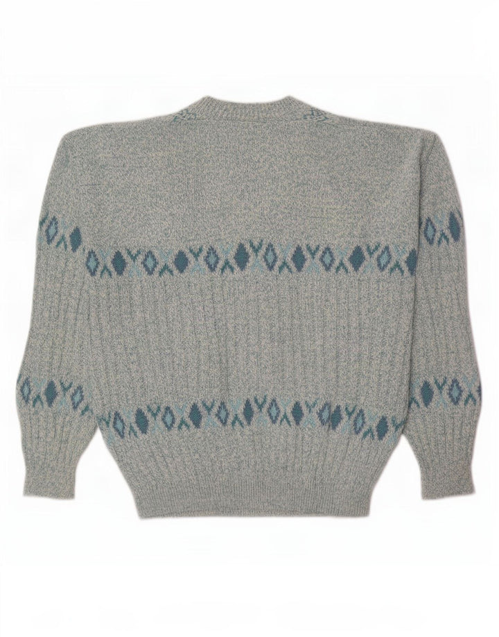 North Pole Herre Evolution V-hals sweater Medium Blå Geometrisk