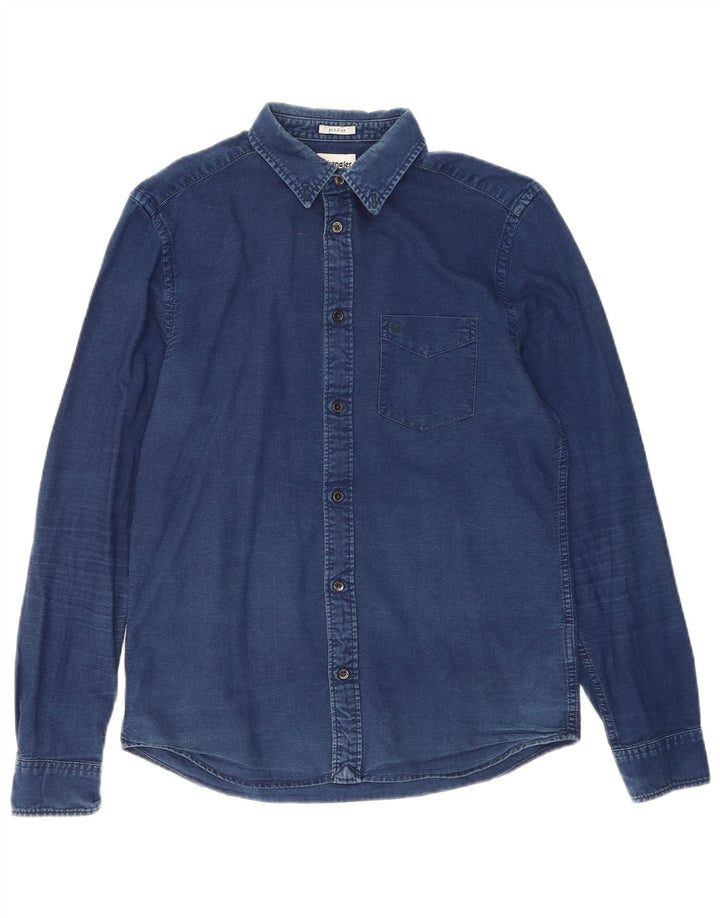 Wrangler Denimskjorte til mænd, lille marineblå bomuld