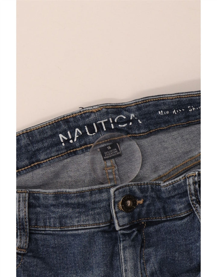 Nautica Dame Mid Rise Skinny Jeans UK 16 Large W34 L29 Blå Bomuld