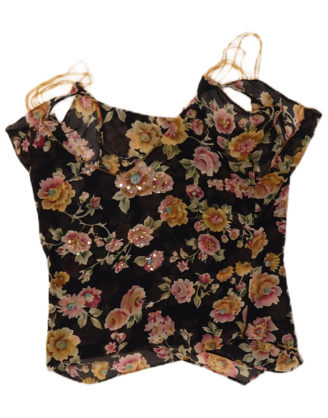 Luisa Spagnoli Dame Off Shoulder Bluse Top IT 44 Medium Black Floral