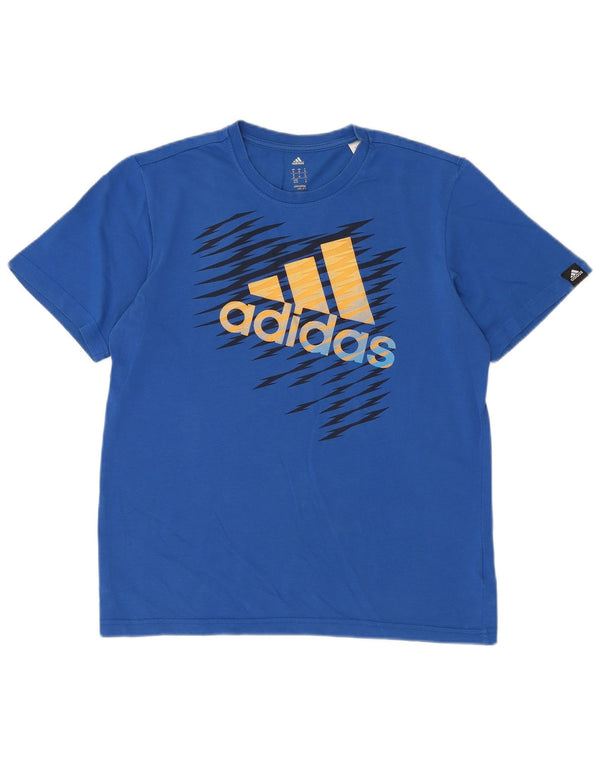 Adidas Herre Climalite grafisk T-shirt top mellemblå bomuld