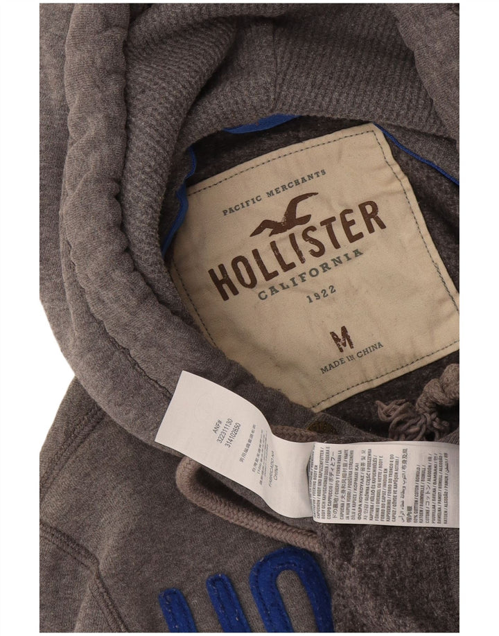 Hollister Grafisk hættetrøje til mænd mellemgrå bomuld