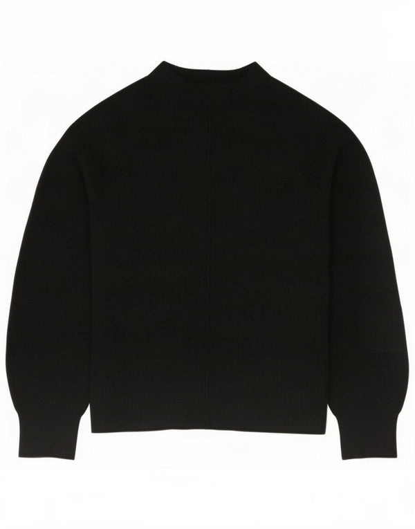 Zara Dame Turtle Neck Jumper Sweater UK 12 Medium Sort Akryl