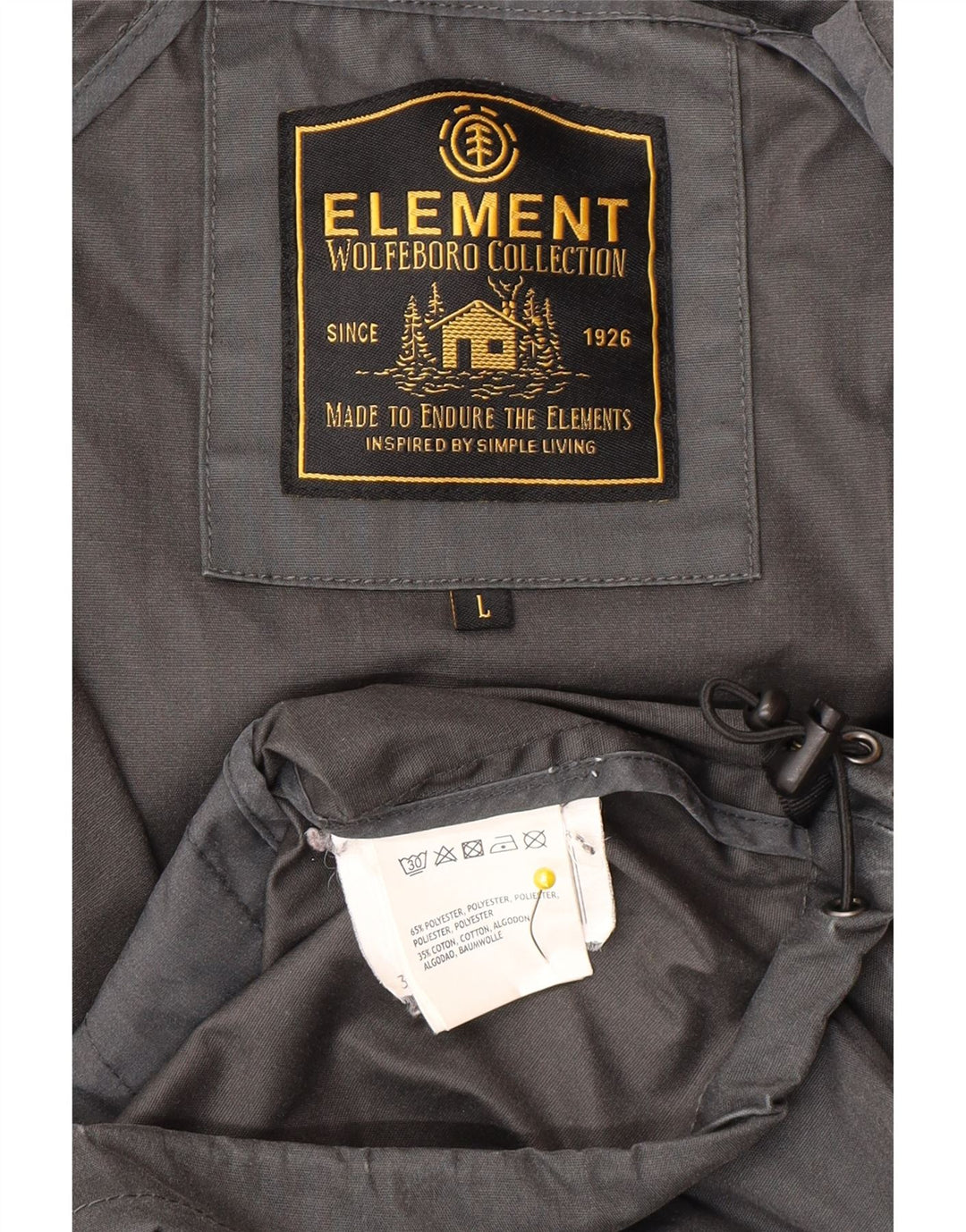Element Herre Hooded Bomber Jacket UK 40 Large Grå Polyester