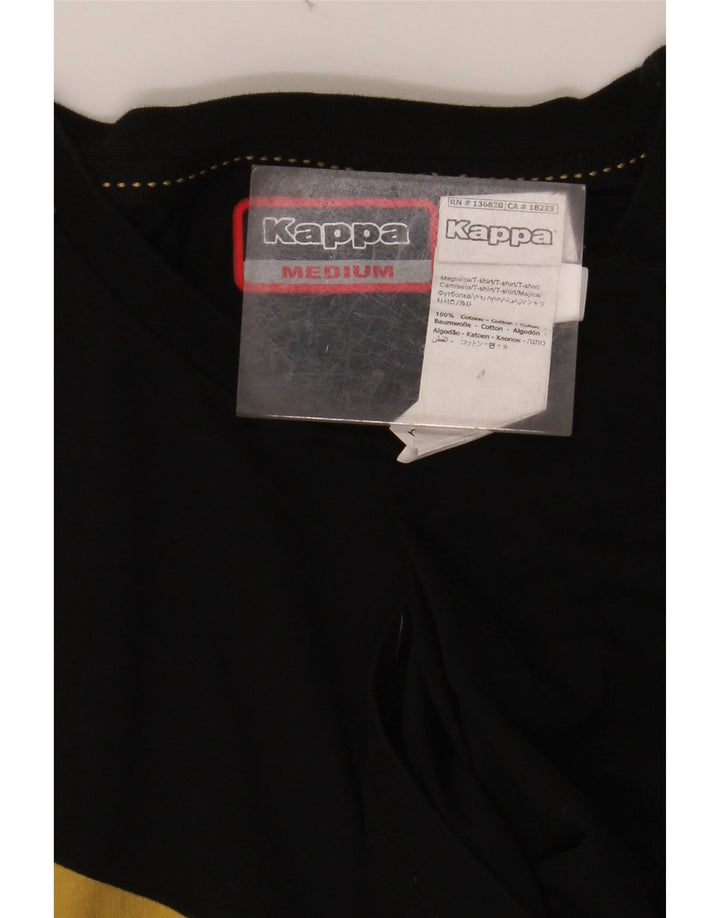 KAPPA Herre grafisk T-shirt Top Medium Sort Colourblock Bomuld
