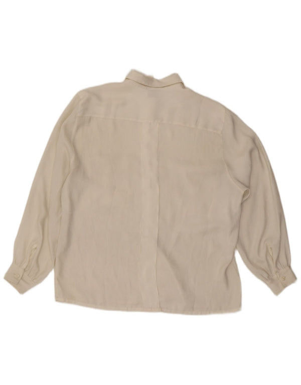 Vintage dameskjorte UK 14 Medium White Polyester