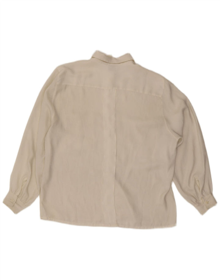 Vintage dameskjorte UK 14 Medium White Polyester